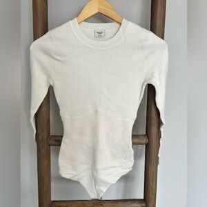 Abercrombie & Fitch - White Long Sleeve Bodysuit Size Small